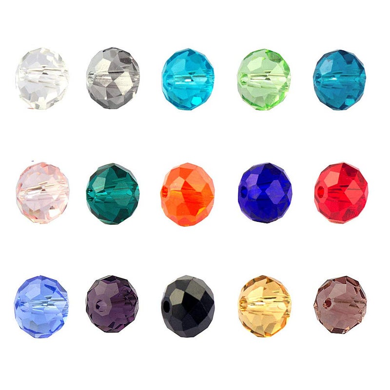 LolliBeads (TM) Wholesale Mix Lot 8 mm Briolette Faceted Rondelle Crystal Glass Beads for Jewelry Making with Container Box (450pcs) - Image 1
